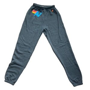 Aviator Nation Charcoal Joggers with Colorful Logo